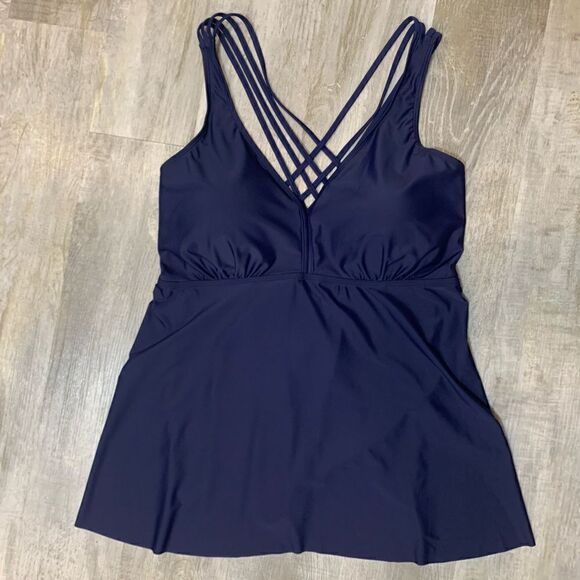 NWT Firpearl Plus Size Navy Bathing Suit for Women Flowy Tankini Top  sz… - Picture 10 of 13